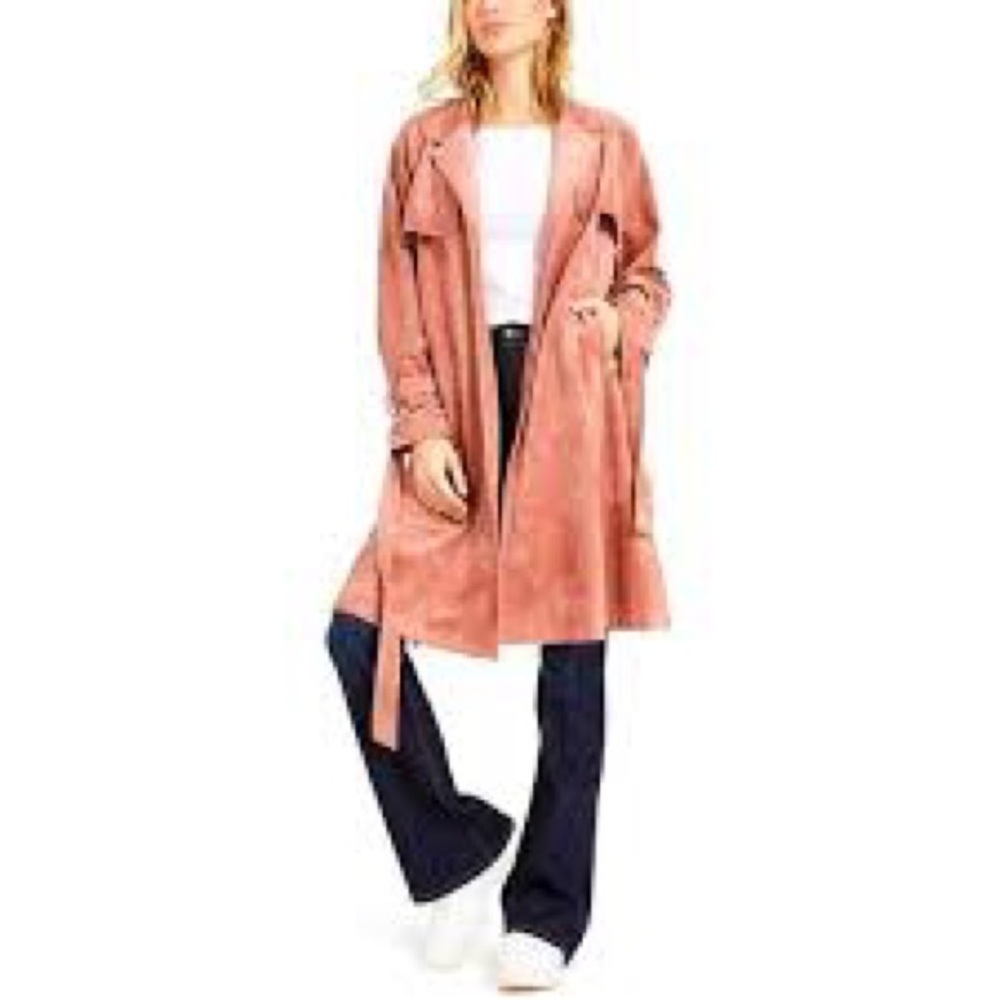 Oat New York Faux suede Trench coat with belt